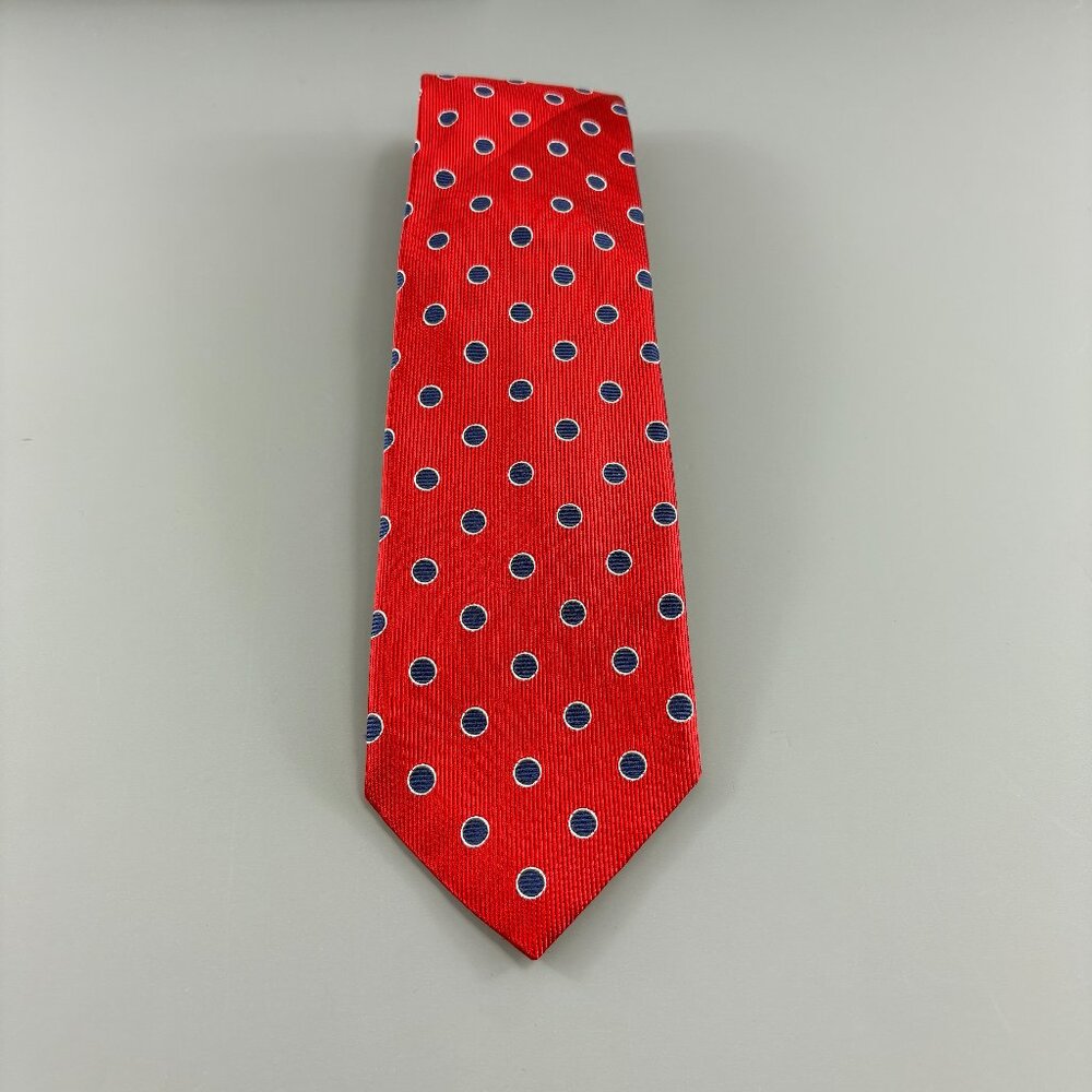 Sartori Red / Blue Polka Dots Men's Tie 3 1/2" x 60"